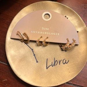 Anthropologie June birthstone set of 3 earrings